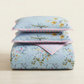 Premium Reversible Quilted Bedspread Set with 2 Pillow Covers | Lightweight Microfiber Bed Cover | All Season Floral Printed Bedding