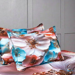 Luxury 7D Floral Bedsheet with Pillow Covers β Premium Soft Double Bed Sheet | Elegant Flower Printed Bedding Set for Bedroom Decor
