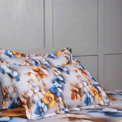 Luxury 7D Floral Bedsheet with Pillow Covers β Premium Soft Double Bed Sheet | Elegant Flower Printed Bedding Set for Bedroom Decor