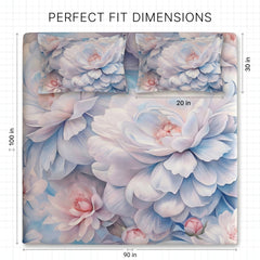 Luxury 7D Floral Bedsheet with Pillow Covers β Premium Soft Double Bed Sheet | Elegant Flower Printed Bedding Set for Bedroom Decor