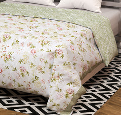 Reversible Floral Comforter for Double Bed – Soft Microfiber Quilt | Lightweight All Season Bedding