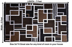 RVS Decor Premium Velvet Geometric Rug 5x7 Feet for Living Room | Soft Luxury Area Rug | Modern Floor Carpet