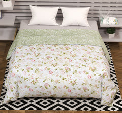 Reversible Floral Comforter for Double Bed – Soft Microfiber Quilt | Lightweight All Season Bedding