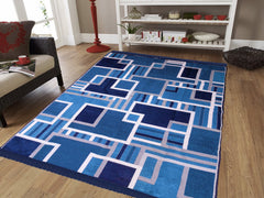 RVS Decor Premium Velvet Geometric Rug 5x7 Feet for Living Room | Soft Luxury Area Rug | Modern Floor Carpet