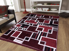 RVS Decor Premium Velvet Geometric Rug 5x7 Feet for Living Room | Soft Luxury Area Rug | Modern Floor Carpet