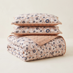 Premium Reversible Quilted Bedspread Set with 2 Pillow Covers | Lightweight Microfiber Bed Cover | All Season Floral Printed Bedding