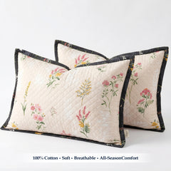 Premium Quilted Bedspread Set with Pillow Covers | Floral Printed Bed Cover | RVS Decor