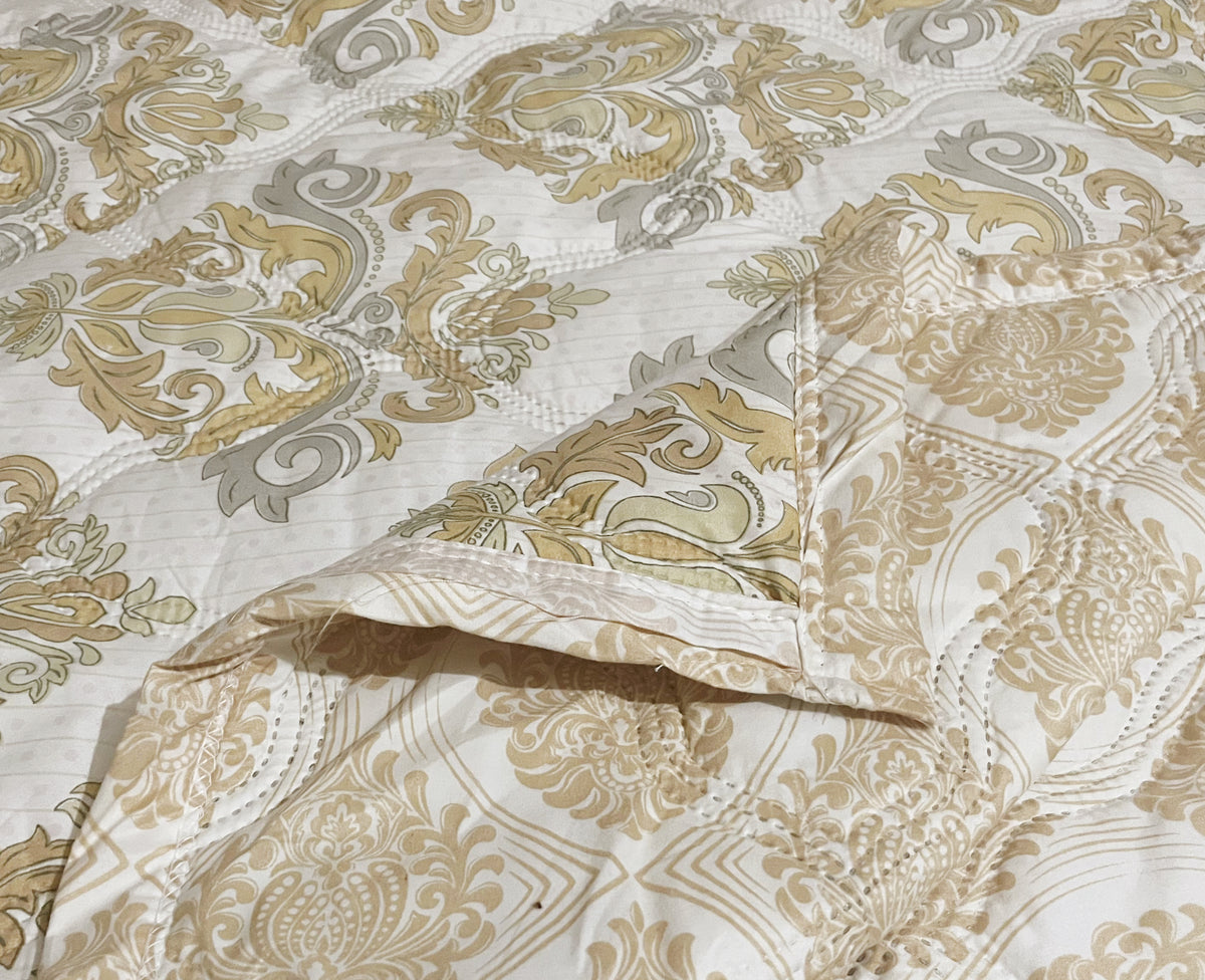 RVS Decor Luxury Reversible Damask Comforter – Premium Bed Quilt | Elegant Gold Design | Soft & Lightweight