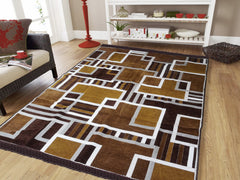 RVS Decor Premium Velvet Geometric Rug 5x7 Feet for Living Room | Soft Luxury Area Rug | Modern Floor Carpet