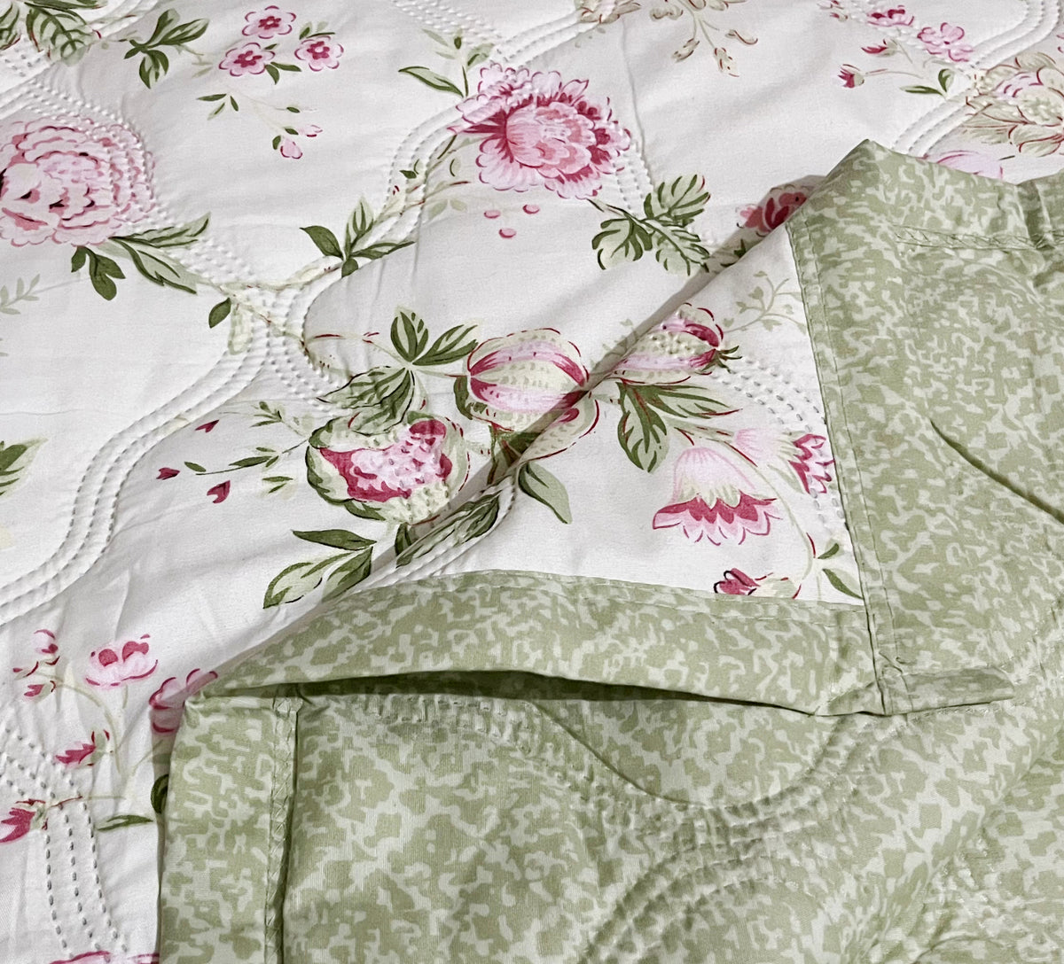 Reversible Floral Comforter for Double Bed – Soft Microfiber Quilt | Lightweight All Season Bedding
