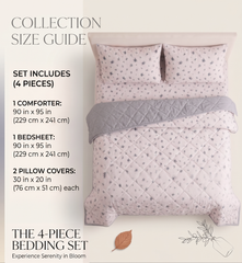 Soft Pink Minimal Print Comforter Set – Lightweight Reversible Quilt for Double Bed